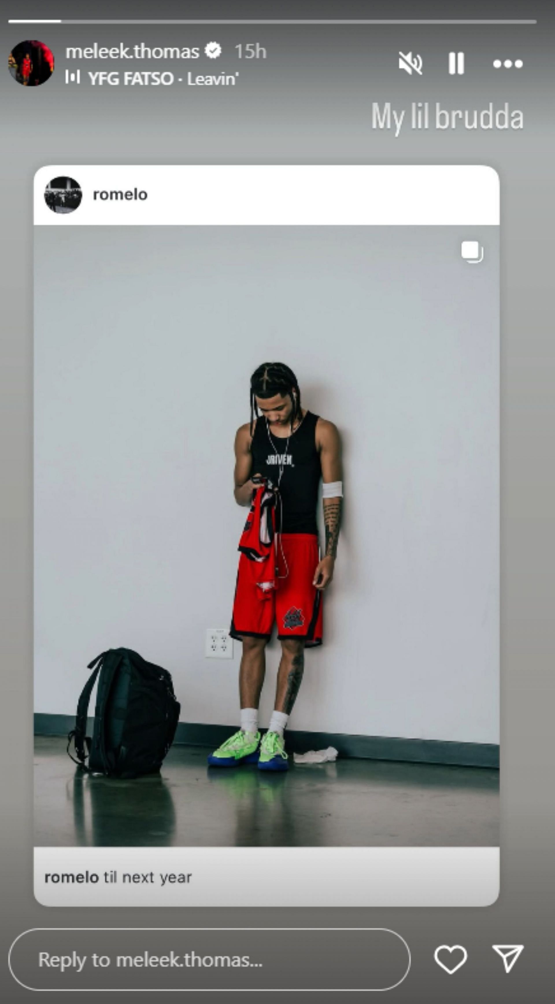 Arkansas signee Meleek Thomas shares 3-word reaction as Romelo Hills recaps Peach Jam experience (Image via Instagram @meleek.thomas)